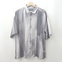 ◇ ⊃ CLEL クレイル きれいめカジュアル系 半袖 ドレープ半袖シャツ サイズS グレー系 レディース メンズ E 【中古】