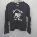 ◇ ⊇ Healthknit ヘルスニット キャラデザイン 長袖 クルーネックTシャツ サイズM ブラック系 レディース メンズ E 【中古】
