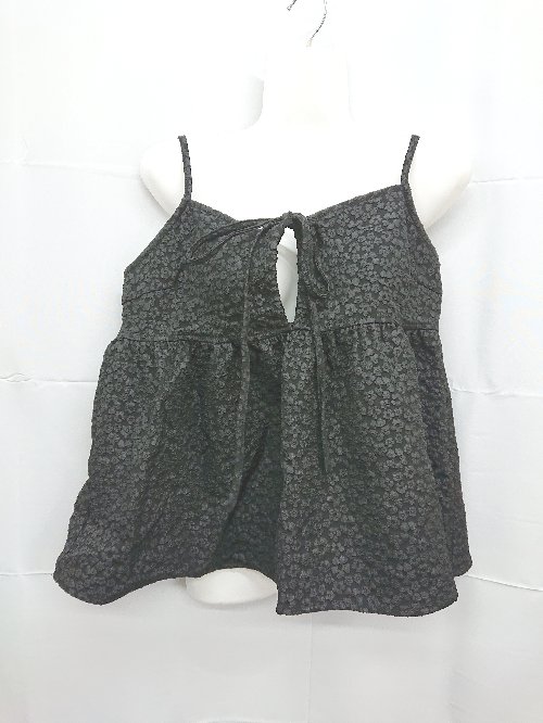 ◇ ⊂ JUNOAH ジュノア 花柄 キャミソール サイズXL ブラック レディース E 【中古】