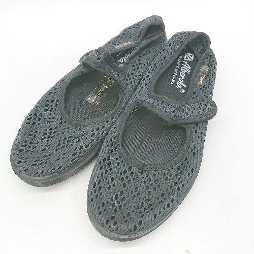 ◇ ⊂ Alberola アルベローラ メッシュ 甲ベルトフラットシューズ サイズ36 ブラック系 レディース E 【..