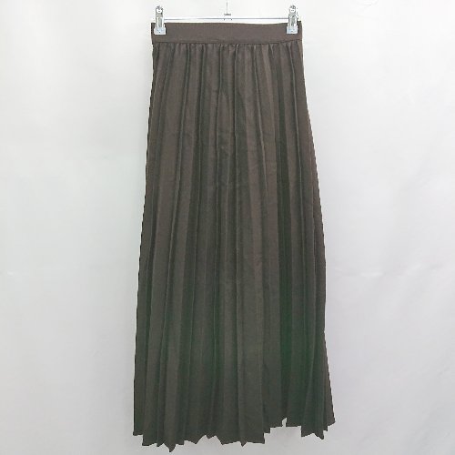 ◇ Φ NATURAL COUTURE ナチュラルクチュール カジュアル ロング プリーツ プリーツスカート サイズF ブラウン系 レディース E 【中古】