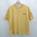 ◇ ⊃ MISHIMA MART ミシママート 文字入り 半袖 クルーネック半袖Tシャツ サイズM イエロー系 レディース メンズ E 【中古】