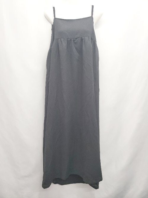 ◇ ⊂ CPCM シーピーシーエム ロング クラッシュジャガードキャミワンピース サイズF ブラック レディース E 【中古】