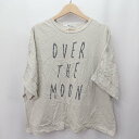 ◇ ⊃ NUMBER18 オハコ 文字入り 半袖 クルーネック半袖Tシャツ サイズ表記なし ベージュ系 レディース メンズ E 【中古】