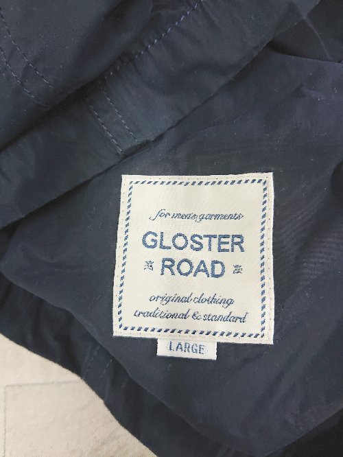 ■ ⊆ GLOSTER ROAD グロスターロード ダブルジップアップ 長袖 ジャンパー サイズL ネイビー メンズ E 【中古】