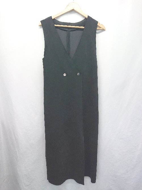 ◇ ⊇ ZARA ザラ スウェード調 ノースリーブ 膝下丈 ワンピース サイズEUR XS USA XS MEX 24 ブラック レディース E 【中古】