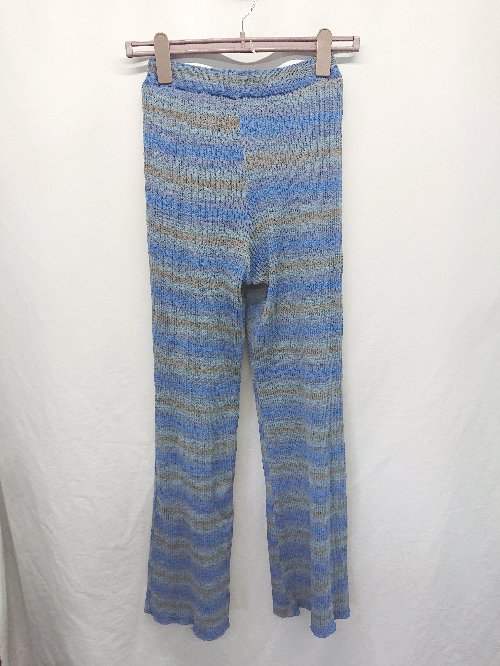 ◇ ⊂ MOUSSY マウジー グラデーション ニット パンツ サイズ1 ブルー ベージュ レディース E 【中古】