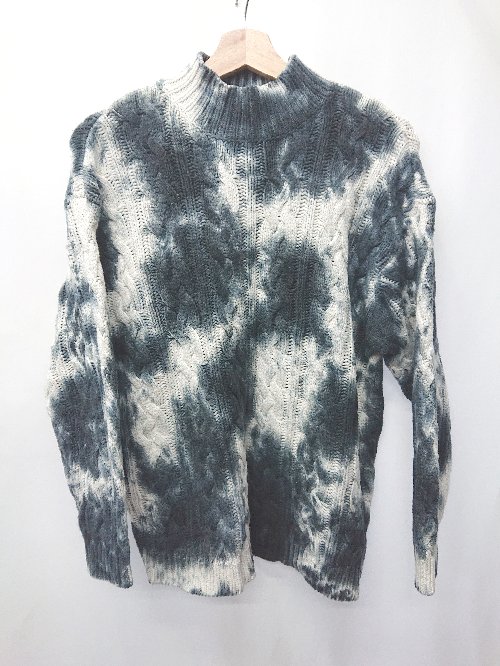 ◇ ⊆ LAGUA GEM ラグアジェム タイダイ柄 長袖 ニット サイズF ネイビー レディース E 【中古】
