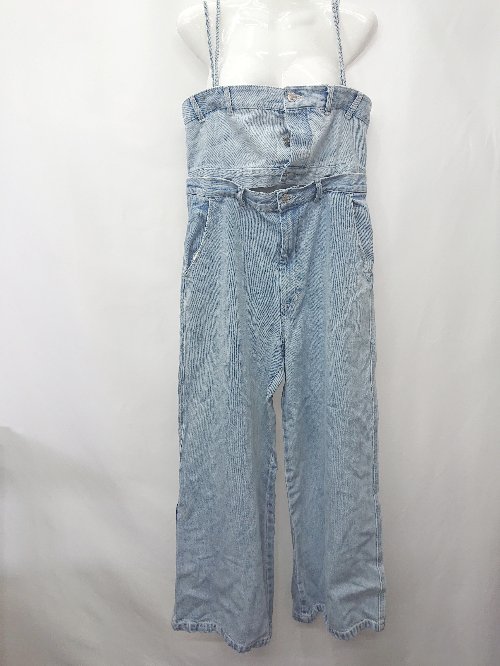 ◇ Θ who's who Chico フーズフーチコ 2WAY デニム サロペット サイズF サックスブルー系 レディース E 【中古】