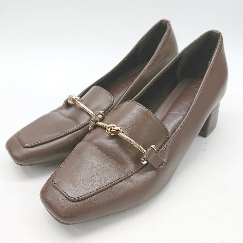◇ ⊇⊂ ヴィヴィアン オフィスカジュアル トゥビット付きローファーパンプス サイズ23～23.5 ブラウン系 ..