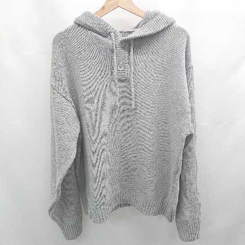 ◇ ⊇ Anchor Smith アンカースミス 20代 ストリート系 長袖 ニットフーディープルオーバー サイズL グレ..