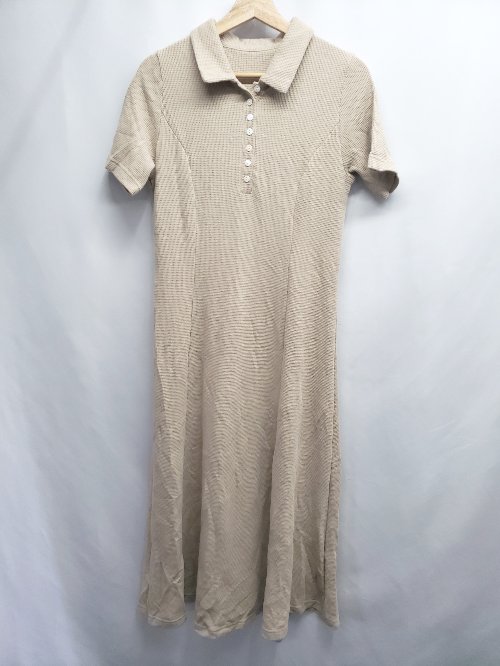◇ ⊂ NOAHL ノアル ワッフル 半袖 ロング丈 ワンピース 表記なし ベージュ系 レディース E 【中古】