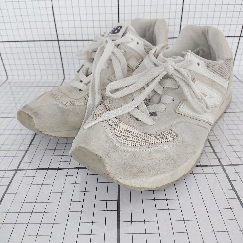 ◇ Θ NEW BALANCE ニューバランス U574FOG 574 スニーカー シューズ サイズ24.0cm ライトグレー系 レディース E 【中古】