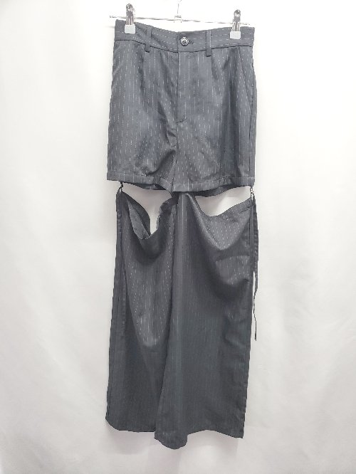 ◇ ⊂ who's who Chico フーズフーチコ サイドベルト スラックス サイズF ネイビー系 レディース E 【中..