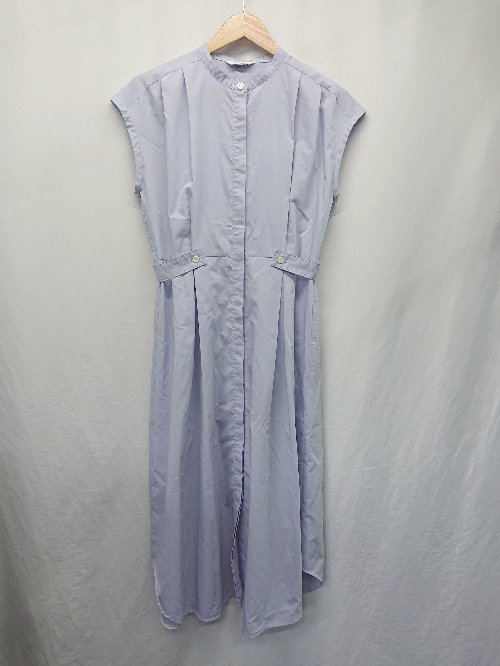 ◇ ⊂ La Totalite ラ トータリテ フレア 膝下丈 ノースリーブ ワンピース サイズ36 ライトブルー系 レディース E 【中古】