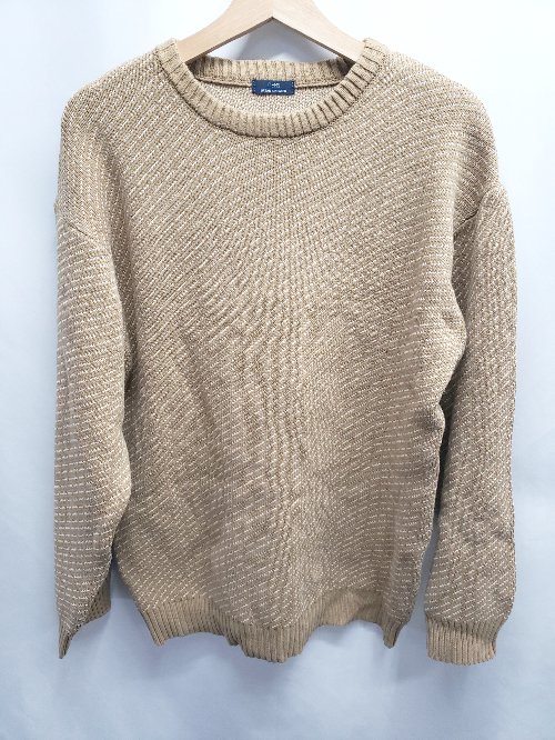 ◇ ⊇ アーバンリサーチアイテムズ 長袖 マシンウォッシャブル バーズアイ クルーニット サイズL ベージュ系 メンズ E 【中古】