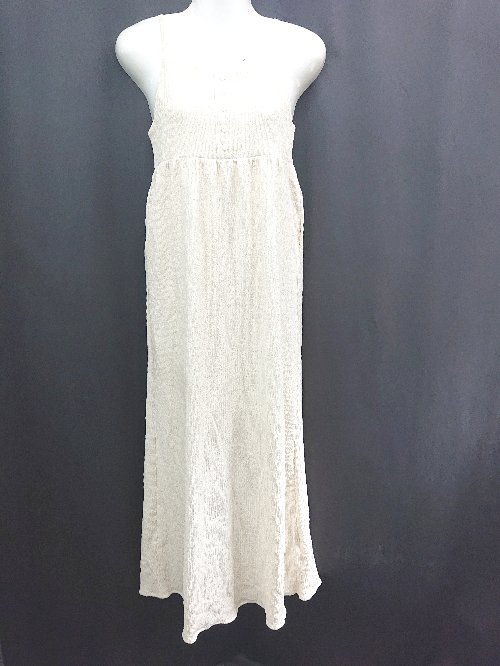 ◇ ⊂ NOAHL ノアル エンボス加工 ロング丈 キャミソール ワンピース サイズL ライトベージュ系 レディー..