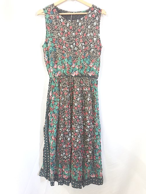 ◇ ⊂ 未使用 zootie ズーティー タグ付き 花柄 ノースリーブ ロング ワンピース サイズF ブラウン系 マルチ レディース E 【中古】