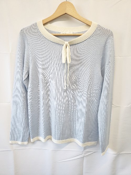 ◇ ⊆ NEWYORKER ニューヨーカー ウール 長袖 ニット セーター サイズL ライトブルー系 レディース E 【中古】