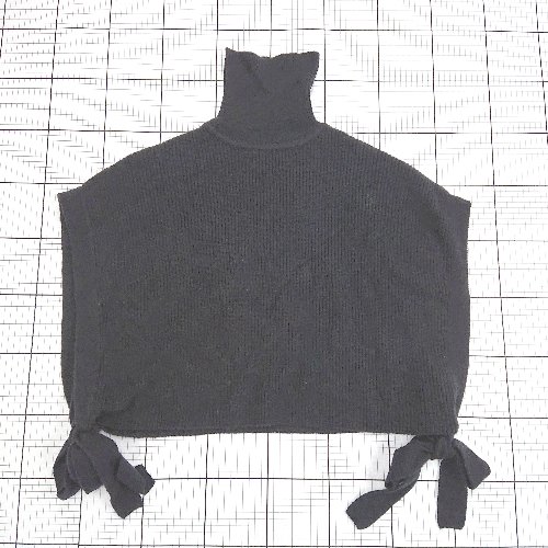 ◇ ⊇ Libra リブラ シンプル系 半袖 サイドリボンニットベスト サイズF ブラック系 レディース E 【中古】