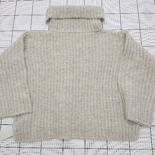 ◇ ⊇美品 merlot メルロー カジュアル シンプル 長袖 タートルネックニット サイズフリー グレー系 レディース E 【中古】