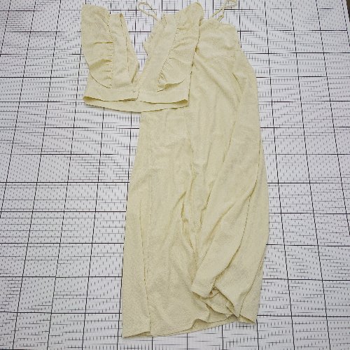 ◇ ⊂ アース ミュージック＆エコロジー 2way ノースリーブ ロング ワンピース サイズフリー イエロー系 ..