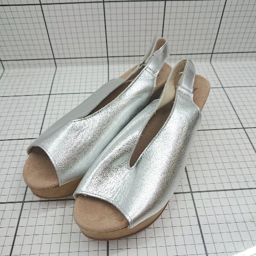 ◇ ⊂ BONTRE ボントレ スペイン デザインエスパドリーユシューズ サイズ39 シルバー系 レディース E 【..