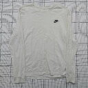 ◇ ⊇ NIKE ナイキ シンプル ロゴ入り 長袖 クルーネックロンTシャツ サイズXXL ホワイト系 レディース メンズ E 【中古】