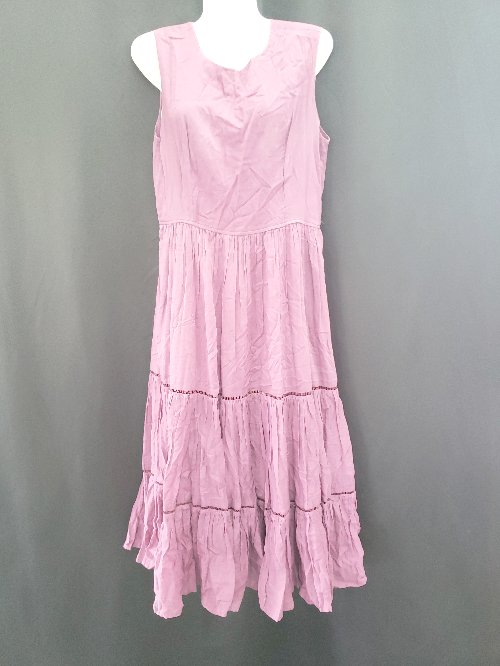 ◇ ⊂ IENA イエナ ティアード コットン100％ ノースリーブ 膝下丈 ワンピース サイズ36 パープル系 レディース E 【中古】