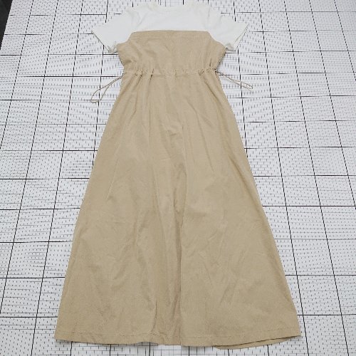 ◇ ⊂ La-gemme ラジェム シンプル系 半袖 ロング丈 ワンピース サイズ表記なし ライトブラウン系 レディース E 【中古】