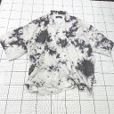 ◇ ⊂ unrelaxing アンリラクシング 総柄 半袖 半袖総柄オーバーシャツ サイズF ブラック系 レディース メンズ E 【中古】