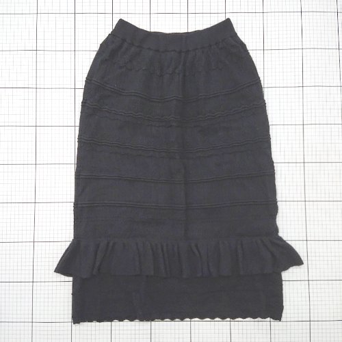 ◇ ⊇ Chesty チェスティー ペプラム ロング 総柄 総柄ペプラムスカート サイズF ブラック系 レディース ..