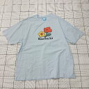 ◇ ⊇ BLESS YOUALL ブレスユーオール ロゴ入り 長袖 クルーネック半袖Tシャツ サイズF スカイブルー系 レディース メンズ E 【中古】