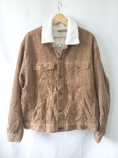 ◇ ⊇ H&M エイチアンドエム ボア コーデュロイ 長袖 ジャケット サイズEUR XL USX L MX XG キャメル系 メンズ E 【中古】