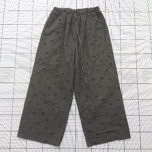 ◇ ⊇ SM2 サマンサ モスモス ドット柄 イージーワイドストレートパンツ サイズフリー ブラック系 レディース E 【中古】