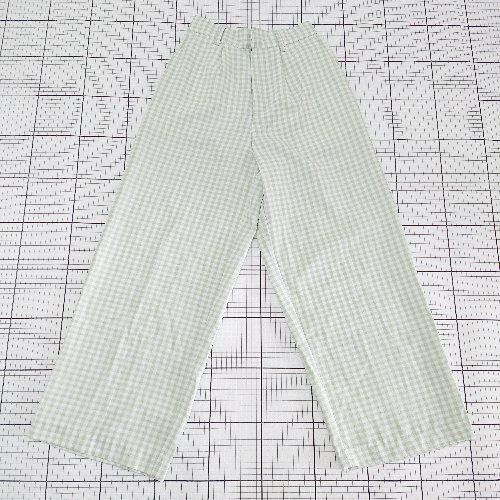 ◇ ⊂ bohmal ボマール ギンガムチェック ワイドパンツ サイズM グリーン系ホワイト系 レディース E 【中古】(4)