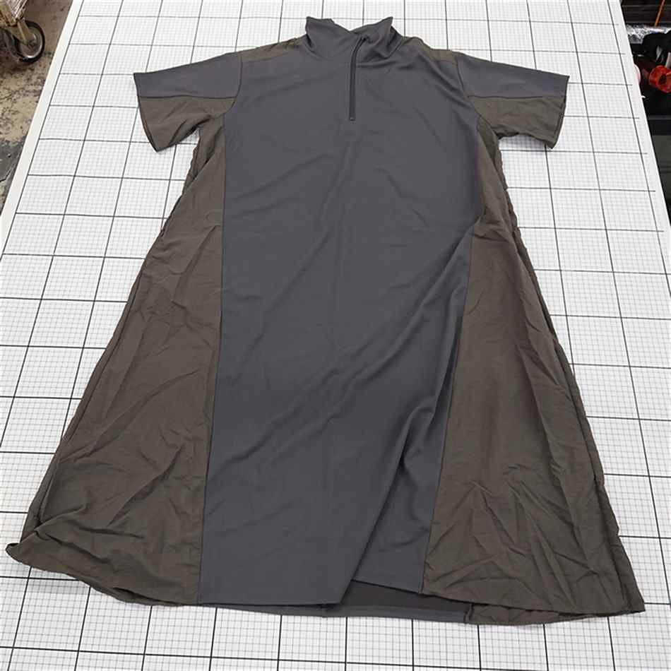 ◇ ⊂ LAVEANGE ラビアンジェ ハーフジップ 半袖 ロング丈 ワンピース サイズ4L グレー系 カーキ系 レディース E 【中古】