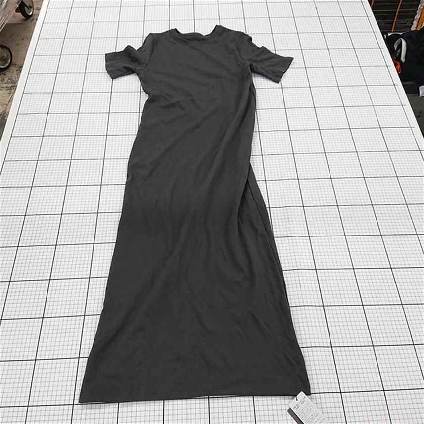 ◇ ⊂ 未使用 by LEGNA バイレグナ 半袖 ロング丈 ワンピース サイズL チャコールグレー系 レディース E 【中古】