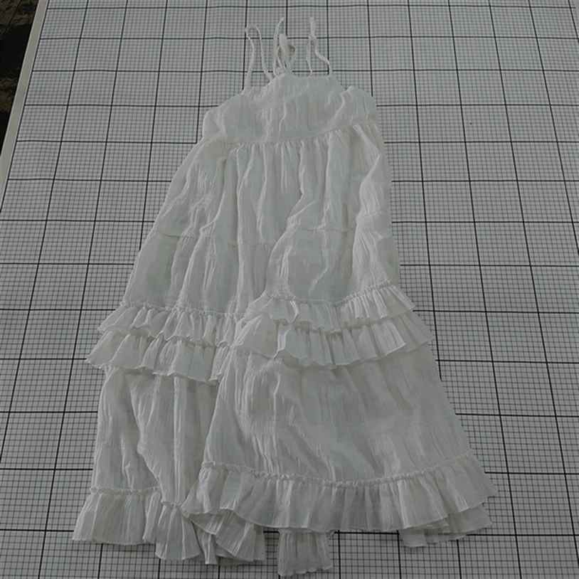 ◇ ⊂ forksy. フォルクシー ティアード ロング丈 キャミ ワンピース サイズF ホワイト系 レディース E 【中古】