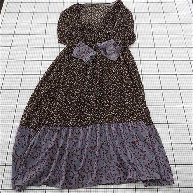 ◇ ⊂ mystic ミスティック 花柄 カシュクール 長袖 ロング丈 ワンピース サイズF ブラウン系 マルチ レディース E 【中古】