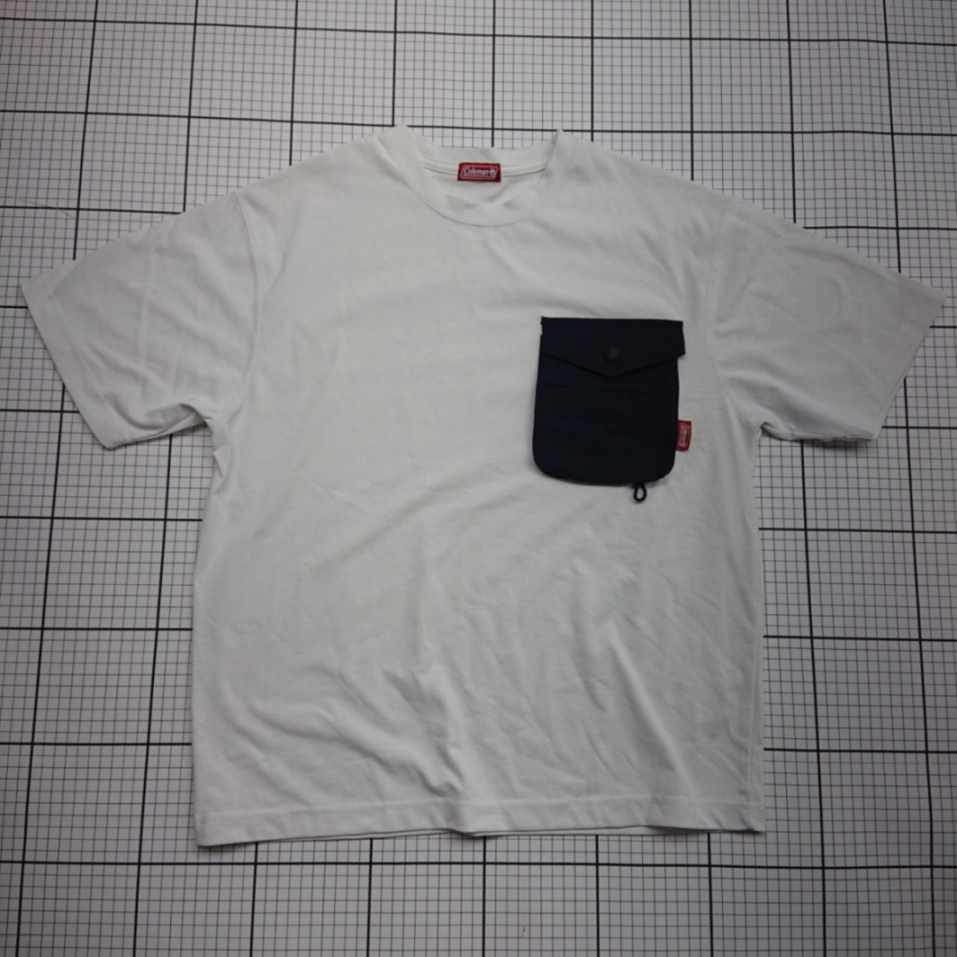 ◇ ⊂ Coleman コールマン 胸ポケット付き 半袖 Tシャツ サイズM ホワイト系 メンズ E 【中古】