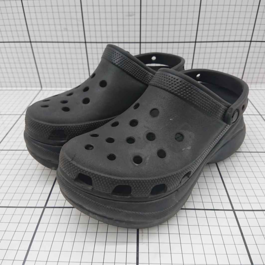 ◇ ⊂ クロックス クラシッククロッグ ブラック系 W7 レディース E 【中古】
