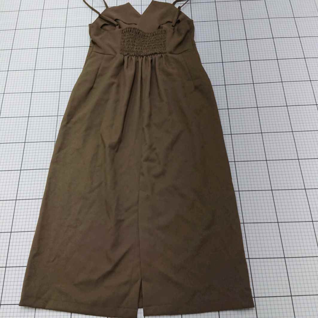 ◇ ⊂ しまむらkokoコラボ シンプル系 ノースリーブ ロング丈 ワンピース サイズL ブラウン系 レディース E 【中古】