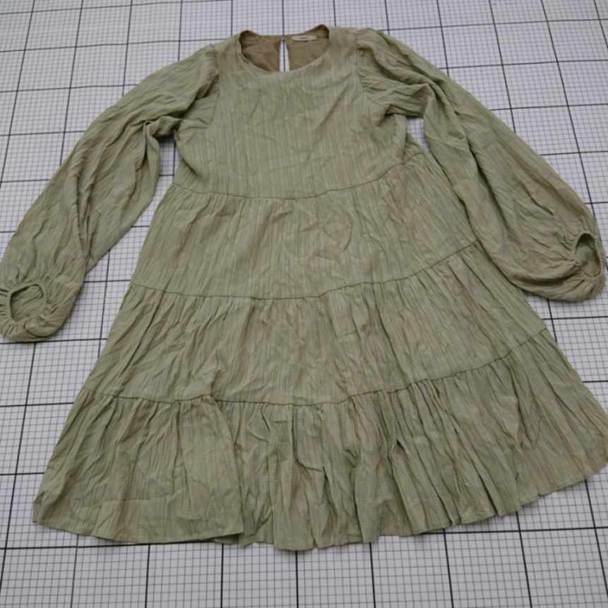 ◇ ⊂ mystic ミスティック シンプル系 長袖 膝丈 ワンピース サイズF ライトグリーン系 レディース E 【中古】