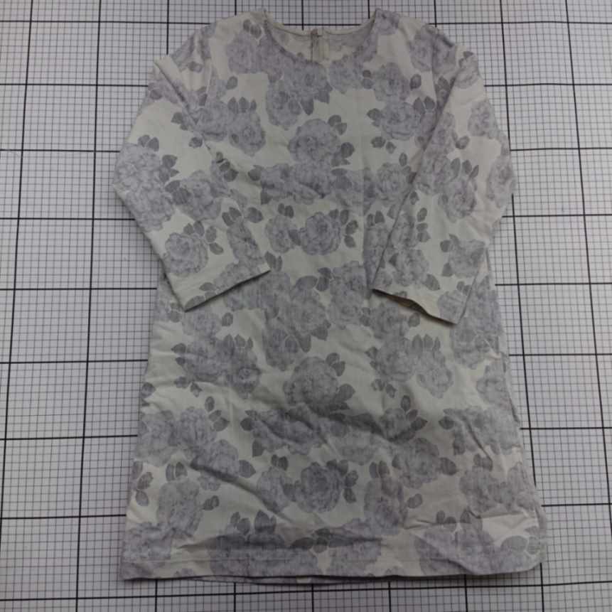 ◇ ⊂ アイバイオプティチュード 花柄入り 七分袖 膝丈 ワンピース サイズ1 ホワイト系 レディース E 【..