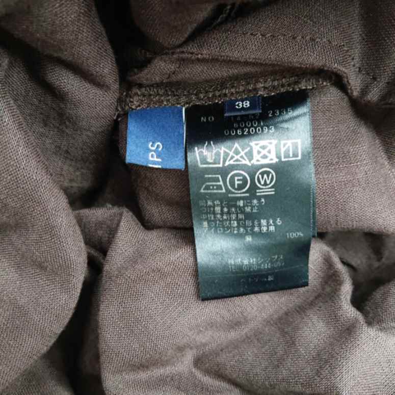 ◇ ⊂ SHIPS シップス PS　6009 2335　リネンワンピース　38　ブラウン系　レディース レディース E 【中古】