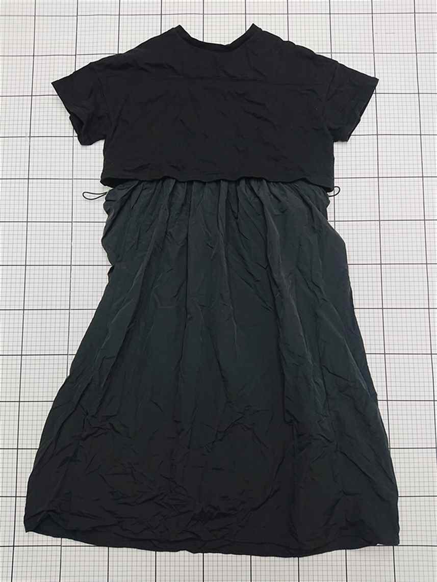 ◇ ⊇ アメリカンホリック ドッキング 半袖 ロング ワンピース サイズM ブラック系 レディース E 【中古】