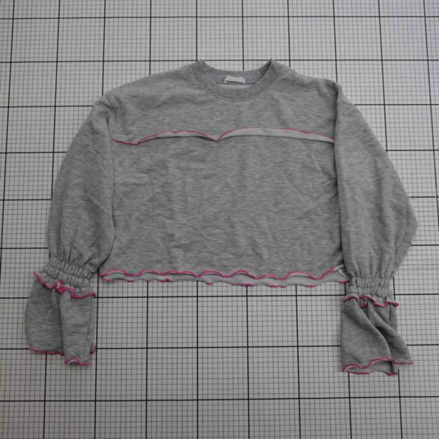 ◇ ⊆ ehka sopo フリルデザインカットソー グレー系×ピンク系 Fサイズ レディース E 【中古】(4)