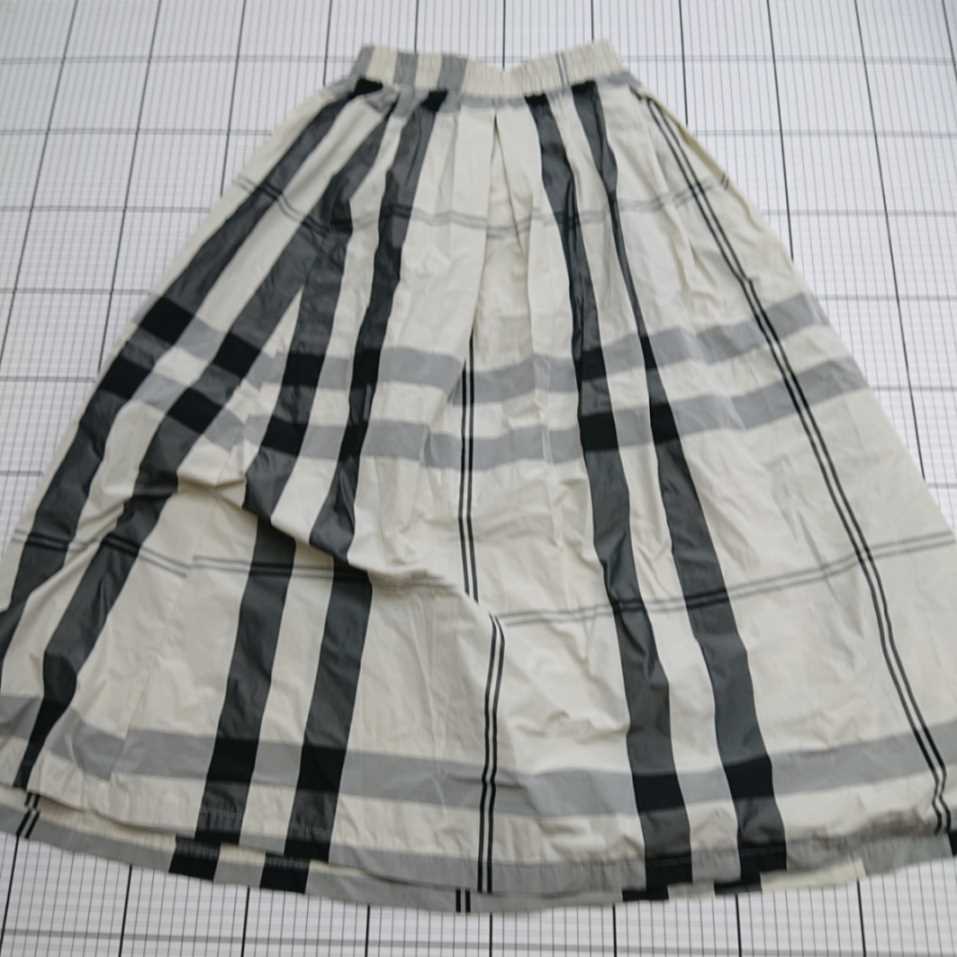 ◇ ⊂ Shellbay island hawaii チェック柄フレアスカート グレー系×オフホワイト系 Lサイズ相当 レディー..