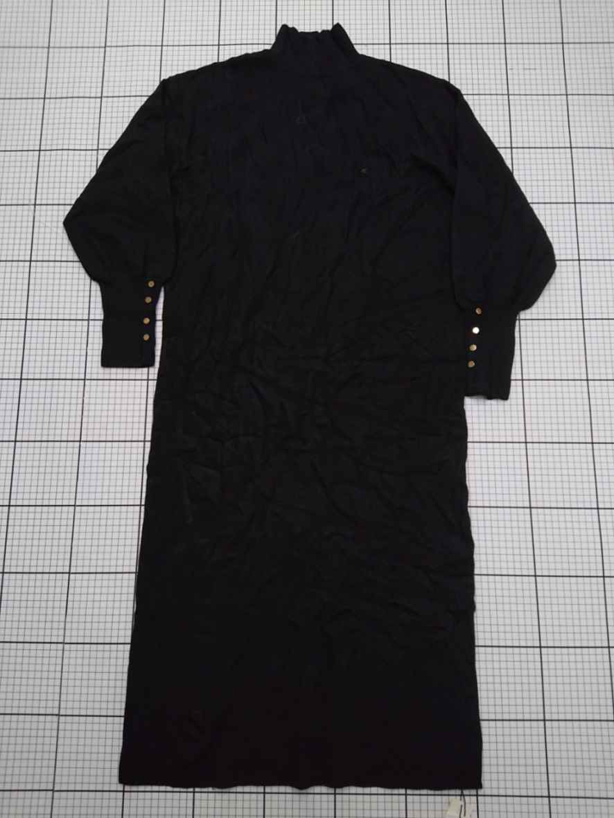 ◇ ⊇ 【アルマデザイン Alma Design】ロングニットワンピース ブラック系 Mサイズ 6002343 レディース E 【中古】